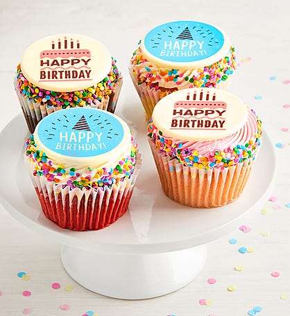 Little Whisk Happy Birthday Jumbo Filled Cupcakes